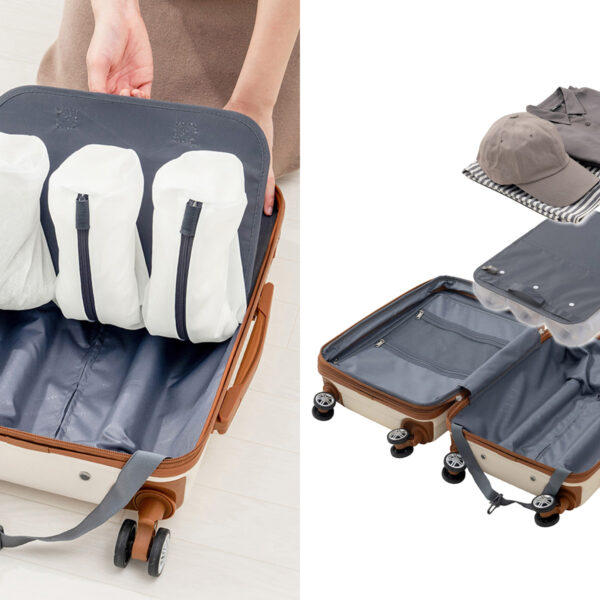 「あと少し入らない」を解消、スーツケースのデッドスペースを活かす収納ポーチ発売